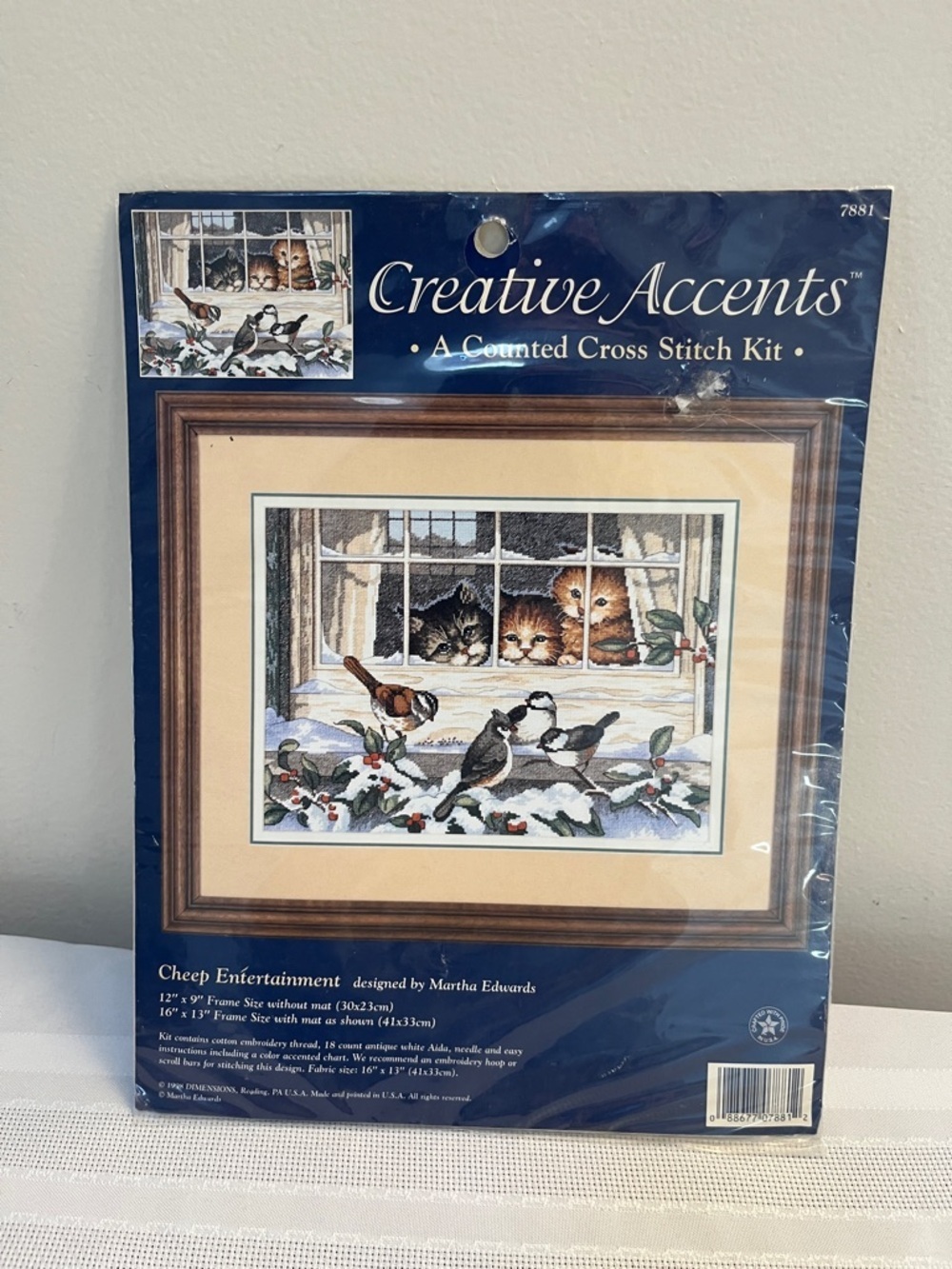 Creative Accents Counted Cross Stitch Kit 7881 Cats Birds New And Sealed - Picture 1 of 4